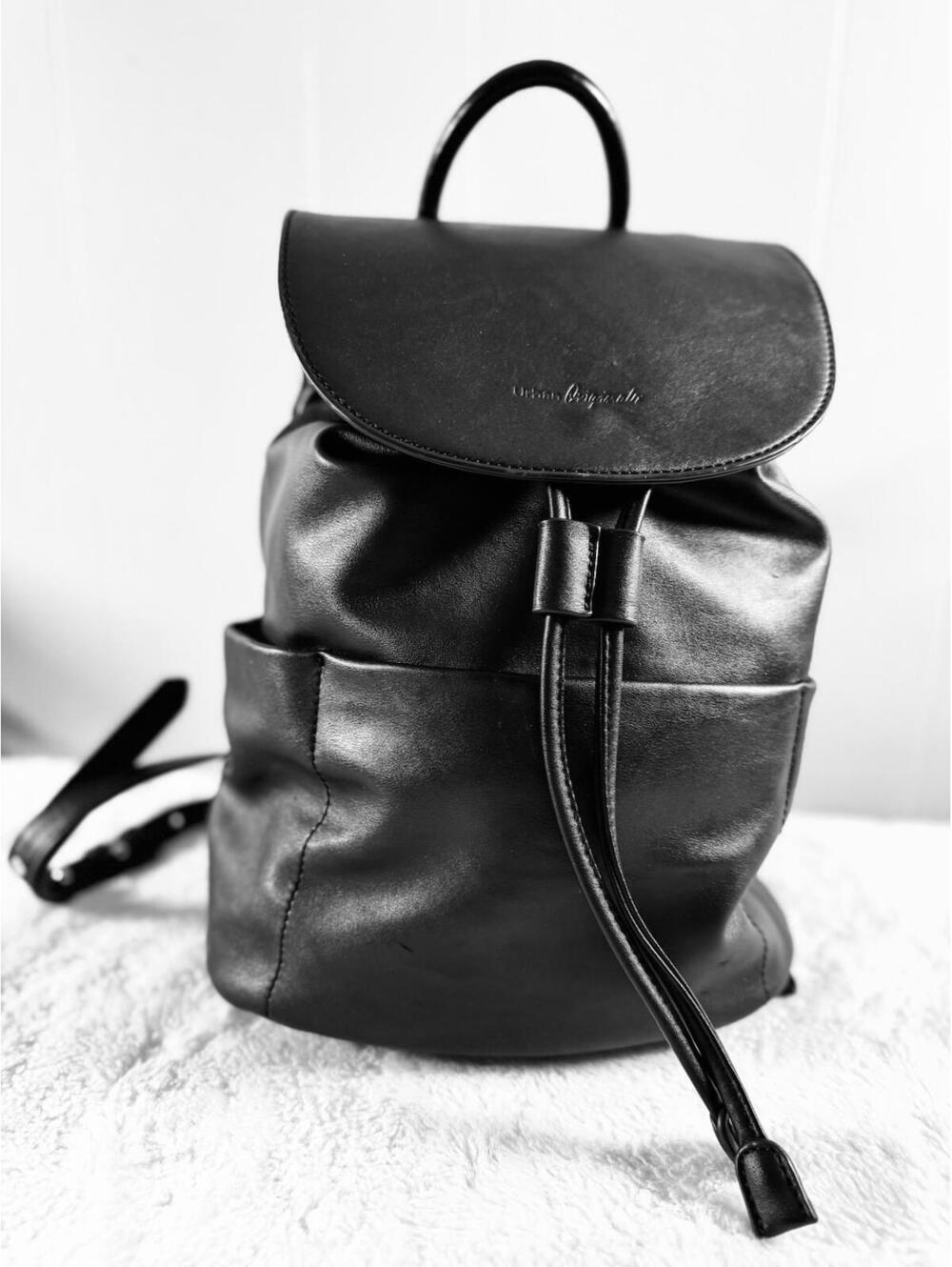 Vintage Urban Outfitters Black Vegan Leather Backpack Pre-loved Australia Made